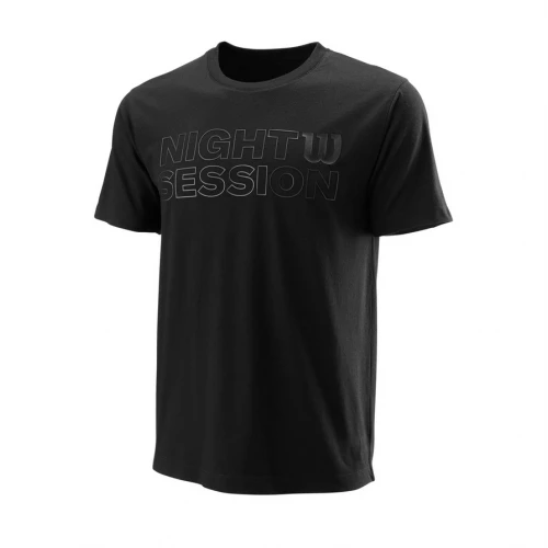 WILSON NIGHT SESSION TECH T-SHIRT WRA815601 BLACK 1 WILSON NIGHT SESSION TECH T-SHIRT WRA815601 BLACK
