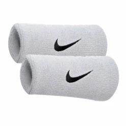 NIKE SWOOSH DOUBLE WIDE WRISTBAND WHITE