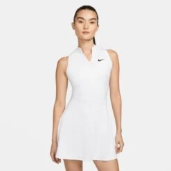 NIKE NKCT DRIFIT VICTORY DRESS DD8730-100 WHITE LADIES TENNIS