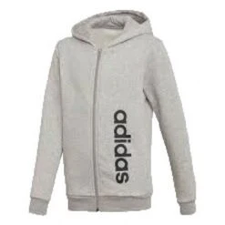 ADIDAS YOUNG BOY LINEAR FLEECE HOODIE GREY DJ1786
