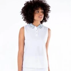 NIVO SHAYLA SLEEVELESS POLO 1211134 WHITE LADIES