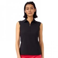 NIVO NIKKI SLEEVELESS POLO 0210101 BLACK LADIES