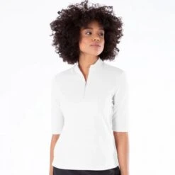 NIVO NOA MOCK 3/4 SLEEVE POLO NI0210103 WHIYE LADIES