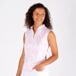 NIVO LUCILLE MOCK SLEEVLESS POLO 2211151 QUIET PINK
